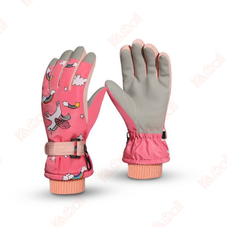 pink coral fleece glove kids